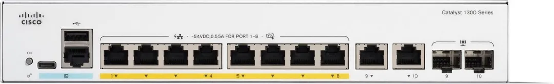 Cisco Catalyst 1300 8 PoE Switch - 8x PoE-poorten - Grijs