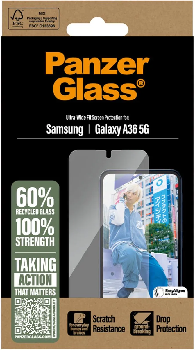 PanzerGlass Ultra-Wide Fit Screenprotector Samsung Galaxy A36