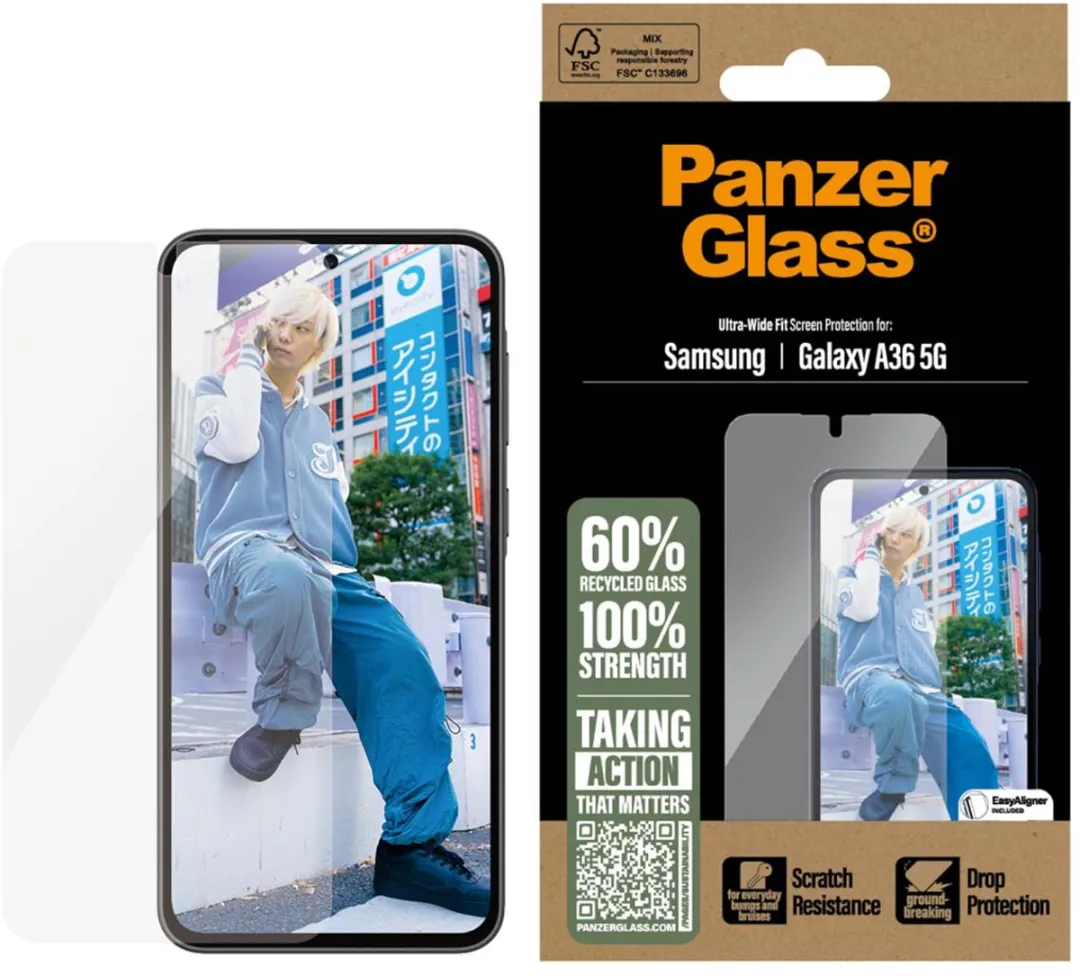 PanzerGlass Ultra-Wide Fit Screenprotector Samsung Galaxy A36 - Case Friendly