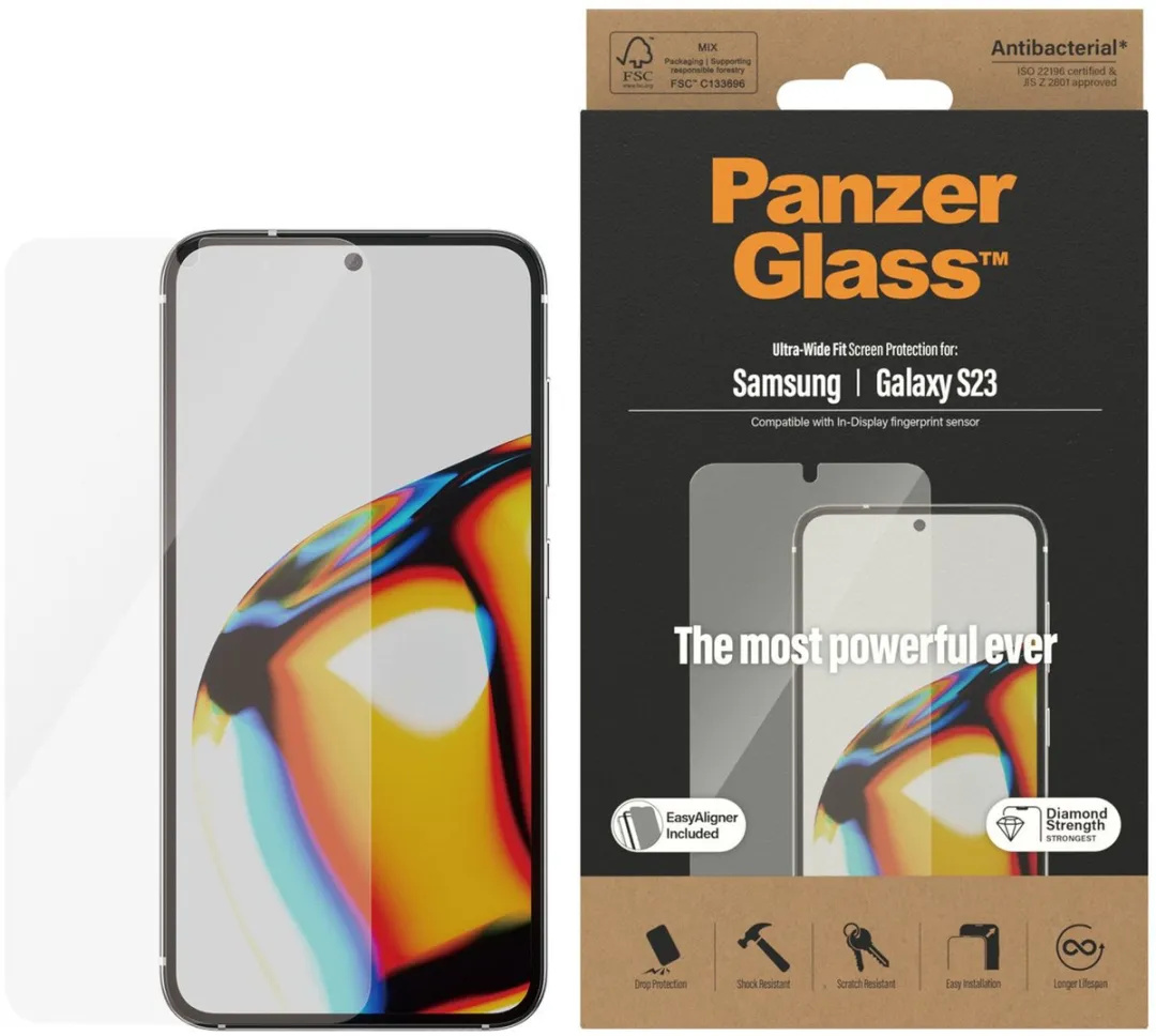 PanzerGlass Ultra-Wide Fit Screenprotector Samsung Galaxy S23