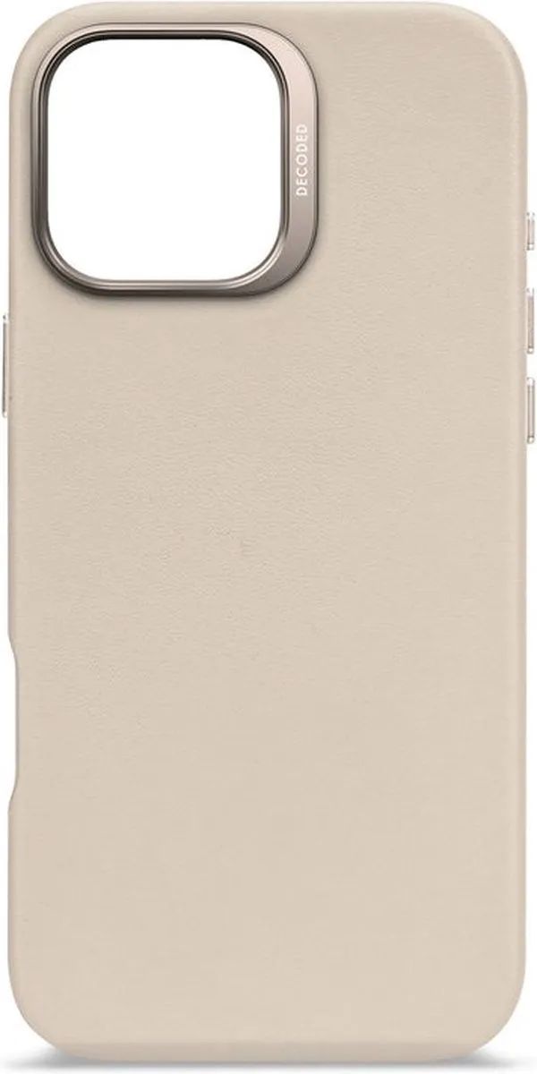 DECODED Leren Hoesje Geschikt voor iPhone 16 Pro Max - Gemaakt van Premium ECCO Leer - Geschikt voor MagSafe - Clay Beige