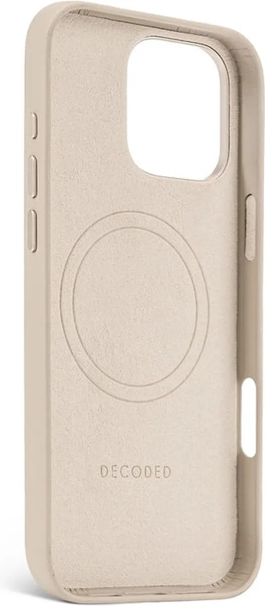 DECODED Leren Hoesje Geschikt voor iPhone 16 Pro Max - Gemaakt van Premium ECCO Leer - Geschikt voor MagSafe - Clay Beige