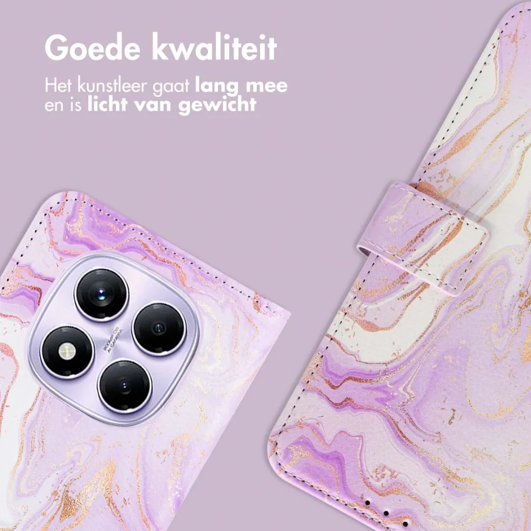 Imoshion Hoesje Xiaomi Redmi Note 14 Pro Purple Marble - 3 Pasjes