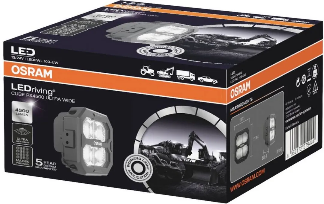 Osram LEDriving Cube PX4500 Ultra Wide 103-UW Werkschijnwerper 45W - afbeelding 6 van 6