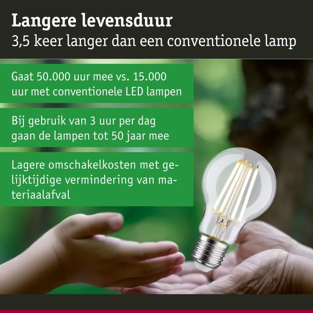 Paulmann Eco-Line LED-gloeilamp E27 4W 840lm 3000K - Set van 3 - afbeelding 6 van 6