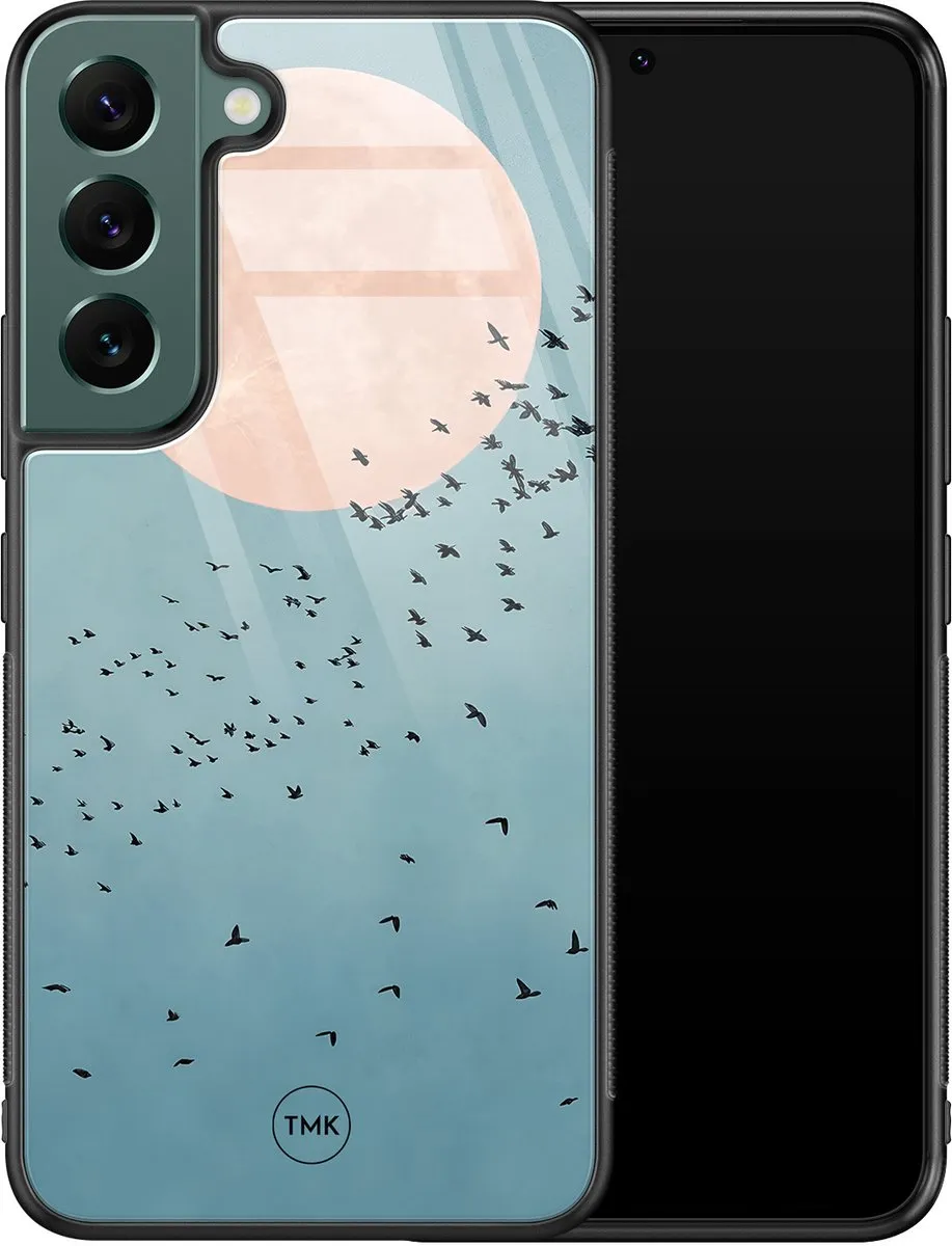 Casevibes Moon Birds Hoesje Samsung Galaxy S22 - Blauw