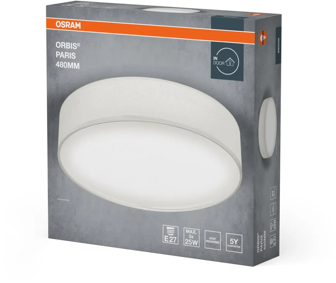 Osram Orbis Paris Plafondlamp 480mm - 3xE27 Wit