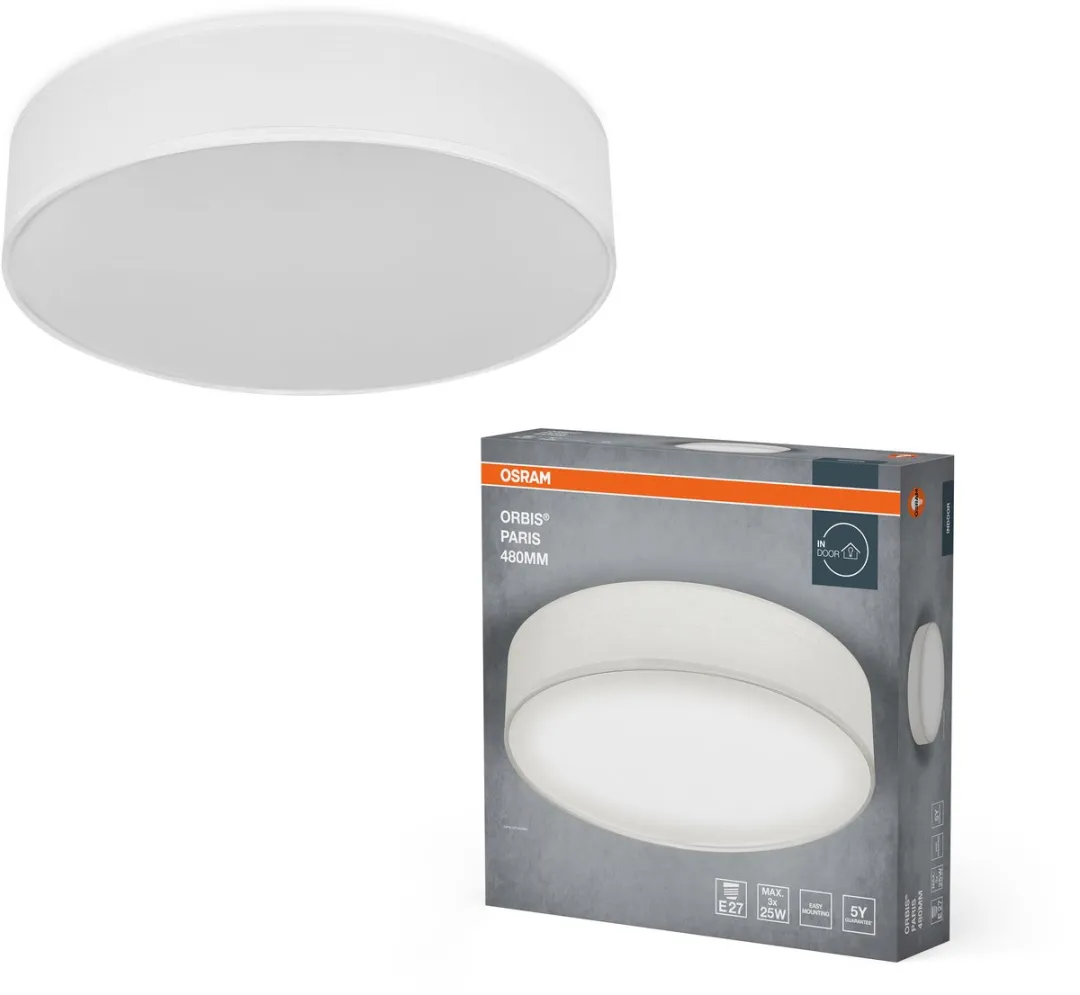 Osram Orbis Paris Plafondlamp 480mm - 3xE27 Wit
