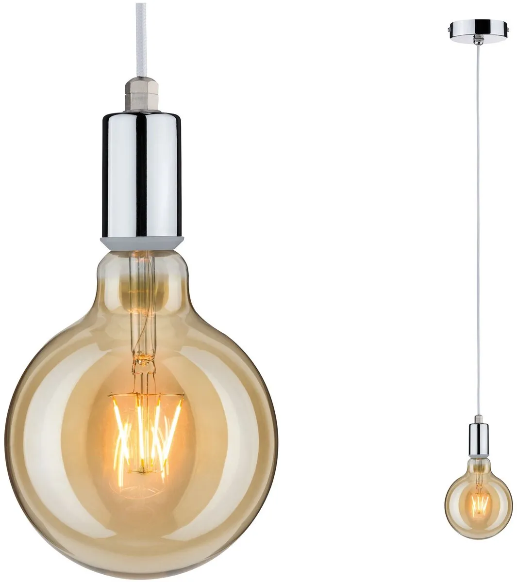 Paulmann Larus Hanglamp - 60W - Chroom - IP44