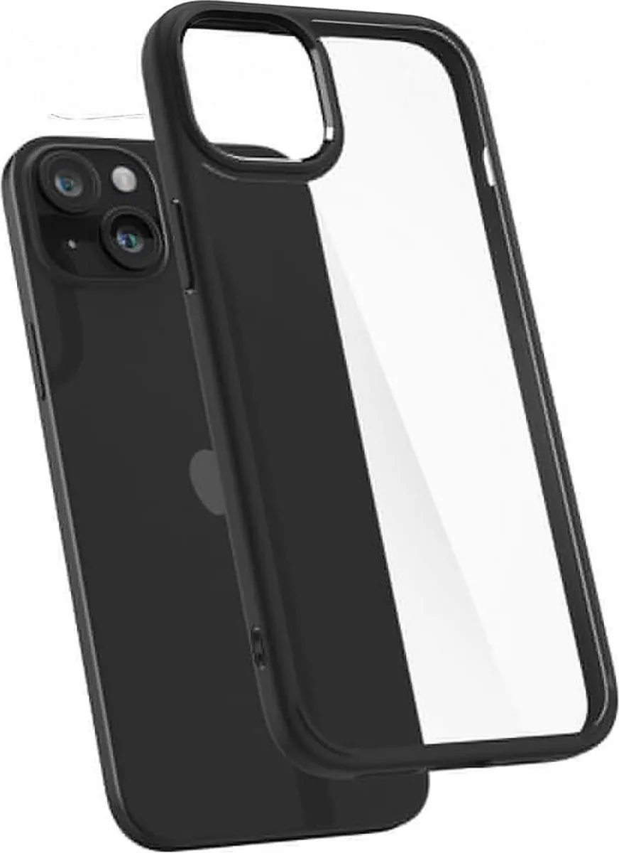 Spigen Crystal Hybrid ACS06462 Hoesje - iPhone 15 Plus - Transparant Zwart