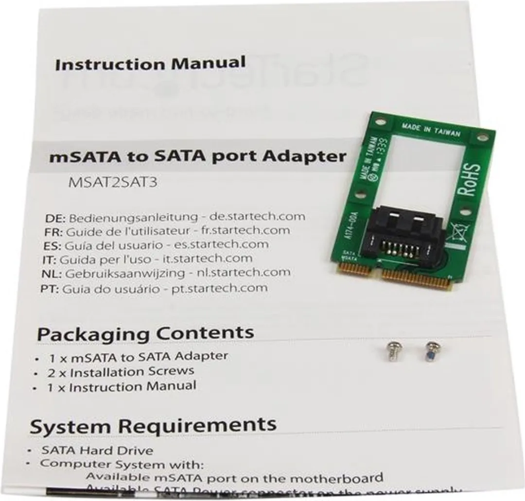 Startech MSAT2SAT3 SATA-adapter - Groen - afbeelding 3 van 4