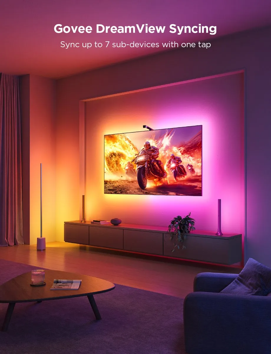 Govee TV Backlight 3 Lite 75-85" RGBICW LED-strip - 150 LED - App-bediening - Zwart