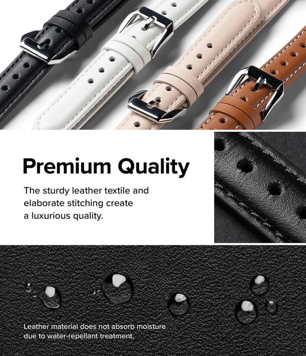 Ringke Leather One Padded Slim - Apple Watch Band - Zwart