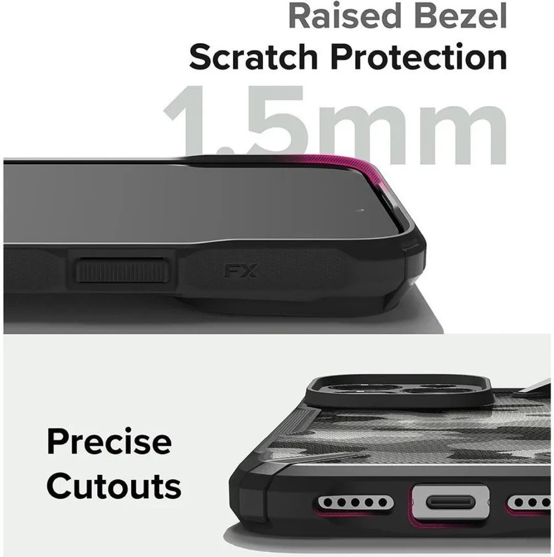 Ringke Fusion X Hoesje iPhone 15 Pro - Camo Zwart