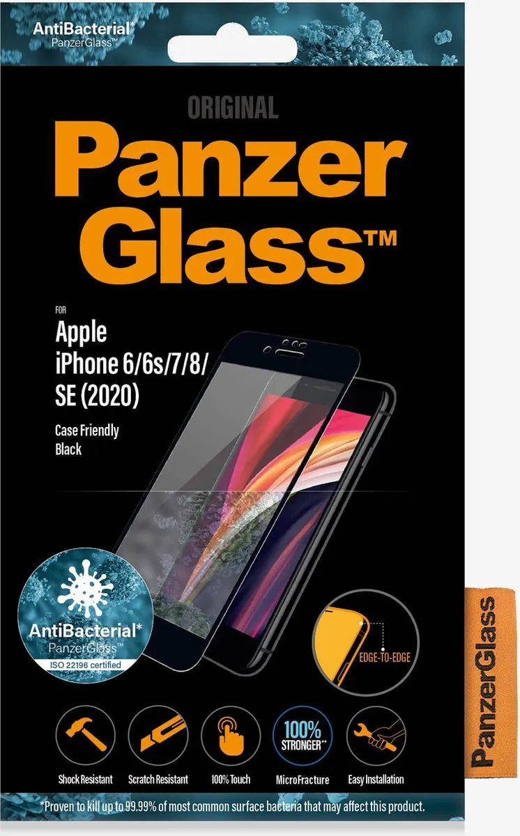 PanzerGlass PZ-2679 iPhone 6/6s Schermbeschermer - Zwart - afbeelding 6 van 6