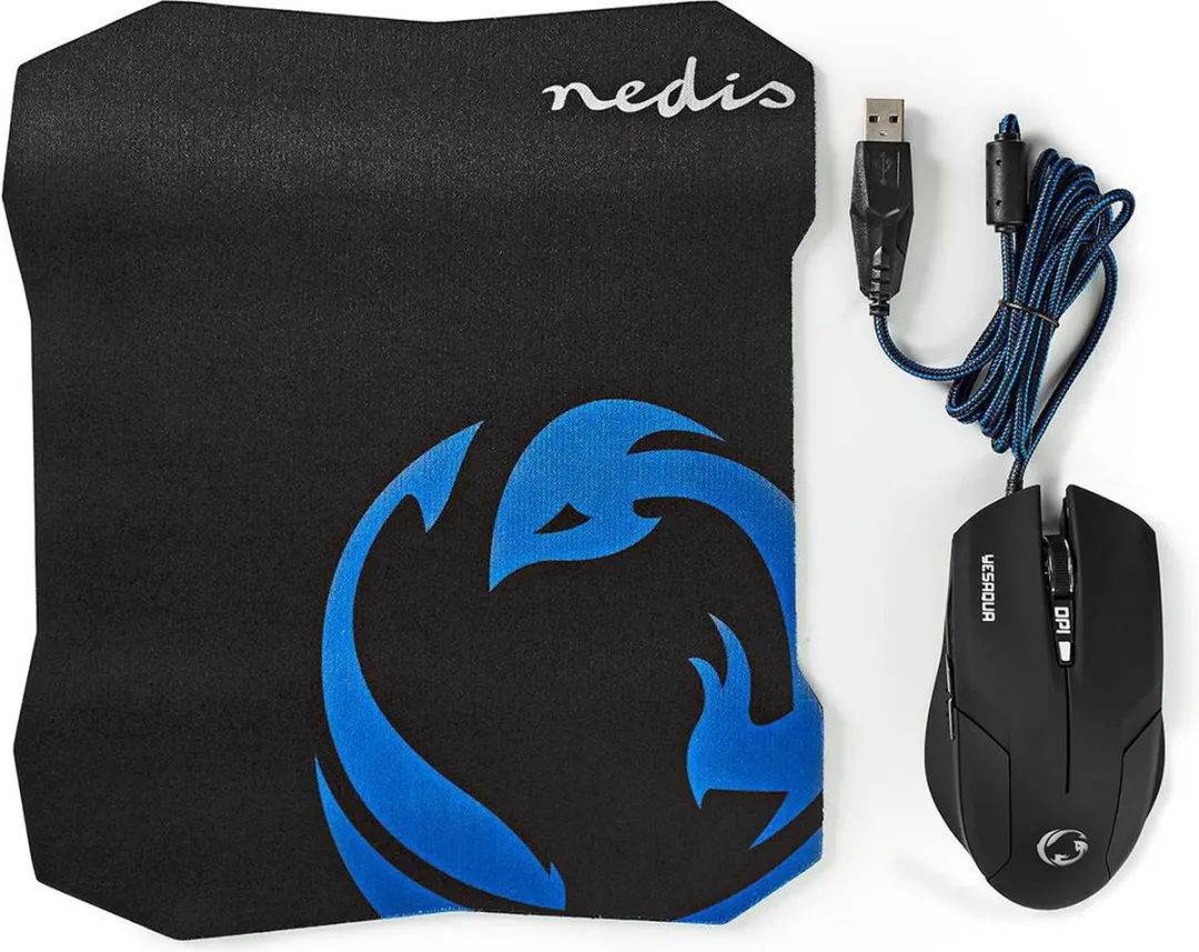 Nedis GMMP100BK Gaming Muis - Bedraad - 2400 DPI - Zwart
