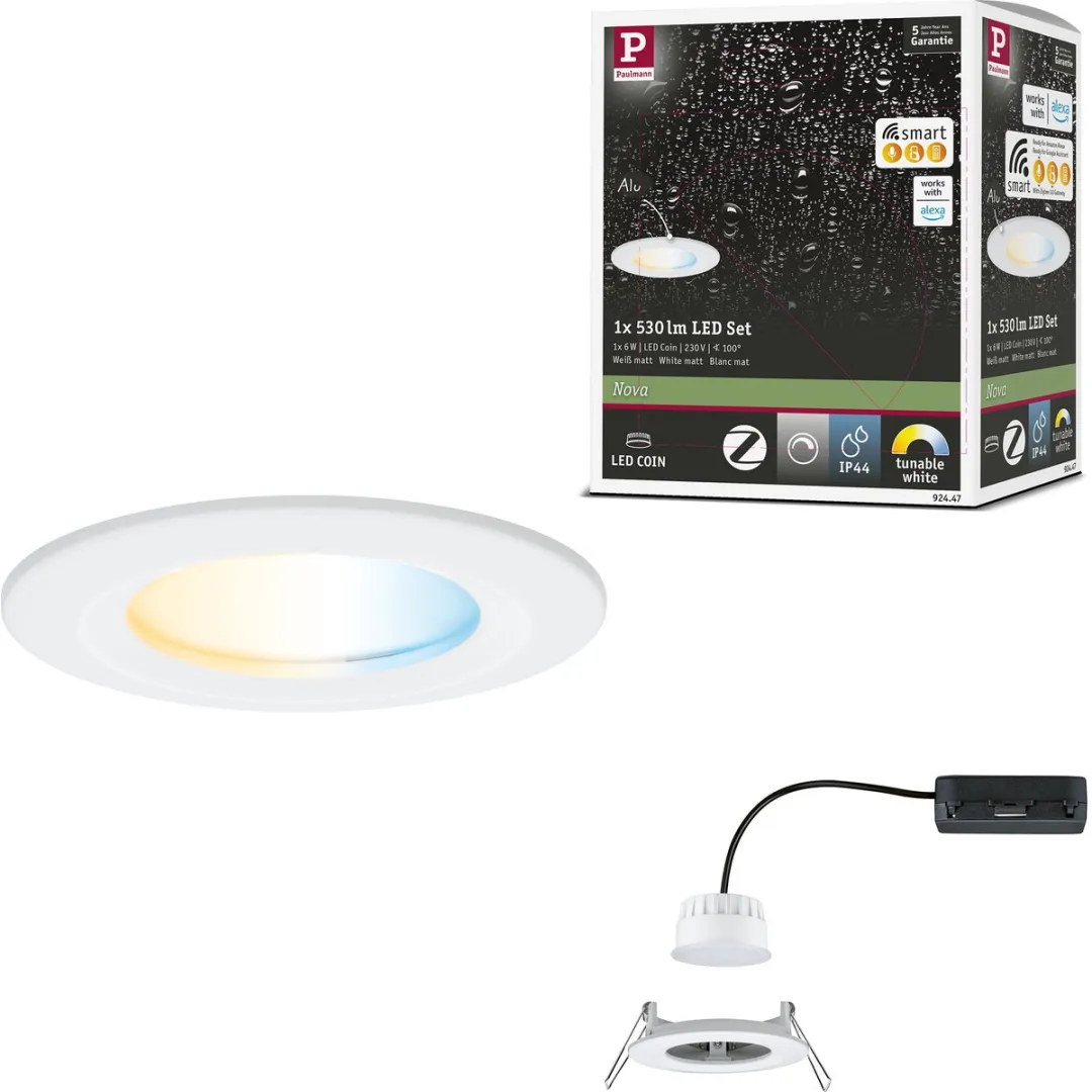 Paulmann Nova Coin LED-inbouwlamp 6W 530lm IP44 Tunable White