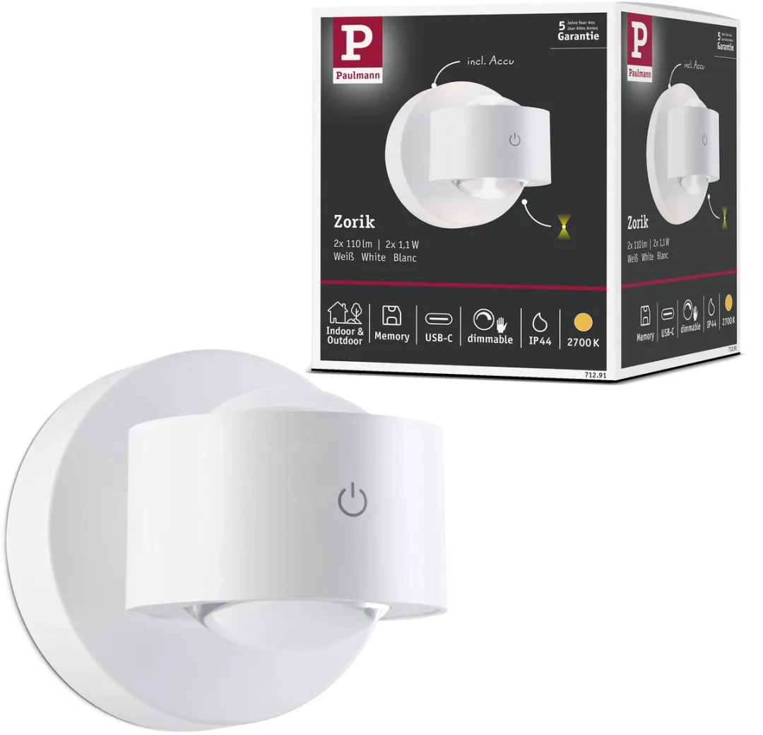 Paulmann Zorik LED Wandlamp IP44