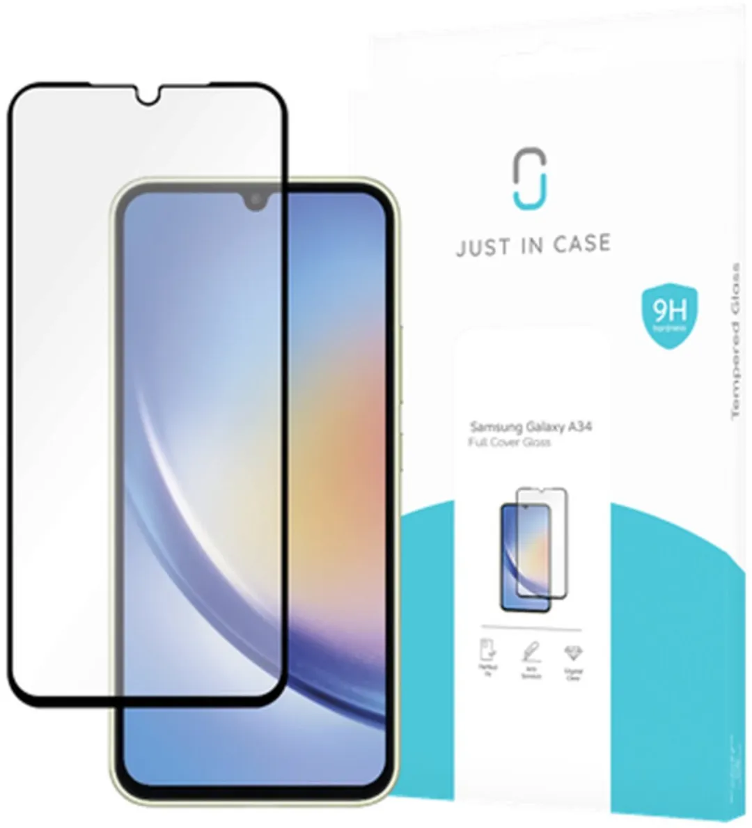 Just in Case Cazy Screenprotector Samsung Galaxy A34 Full Cover Glas