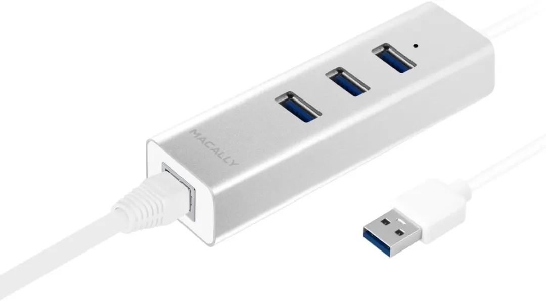 Macally U3HUBGBA USB-A 3.0 Hub - 3 Poorten - Zilver