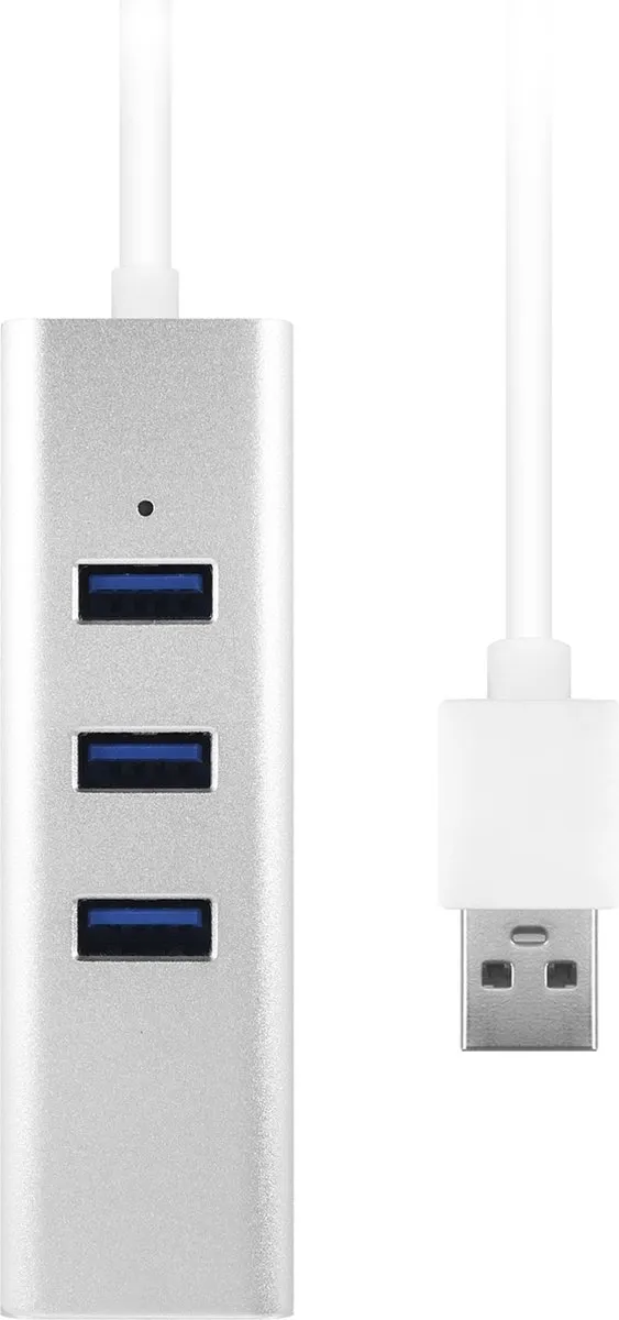 Macally U3HUBGBA USB-A 3.0 Hub - 3 Poorten - Zilver