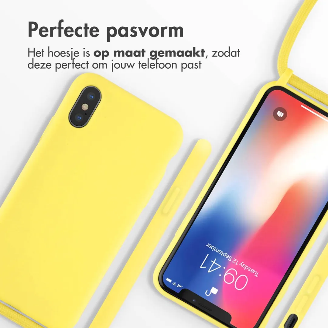 Imoshion Hoesje Apple iPhone Xs Geel - Siliconen met koord
