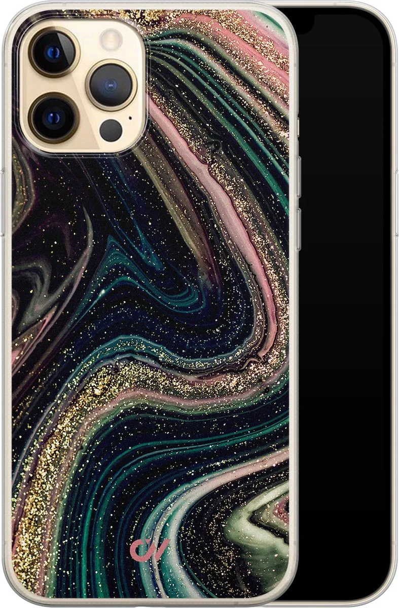 Casevibes iPhone 12 Hoesje Marble Twilight - Multi