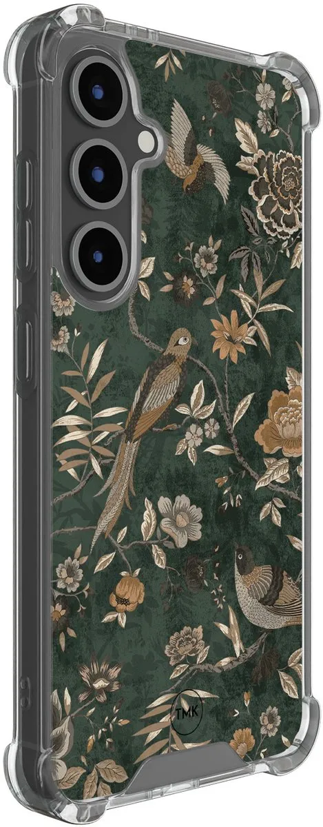 Casevibes S/S25FE/S/016 Hoesje Samsung Galaxy S25 FE - Khaki Golden Flowers