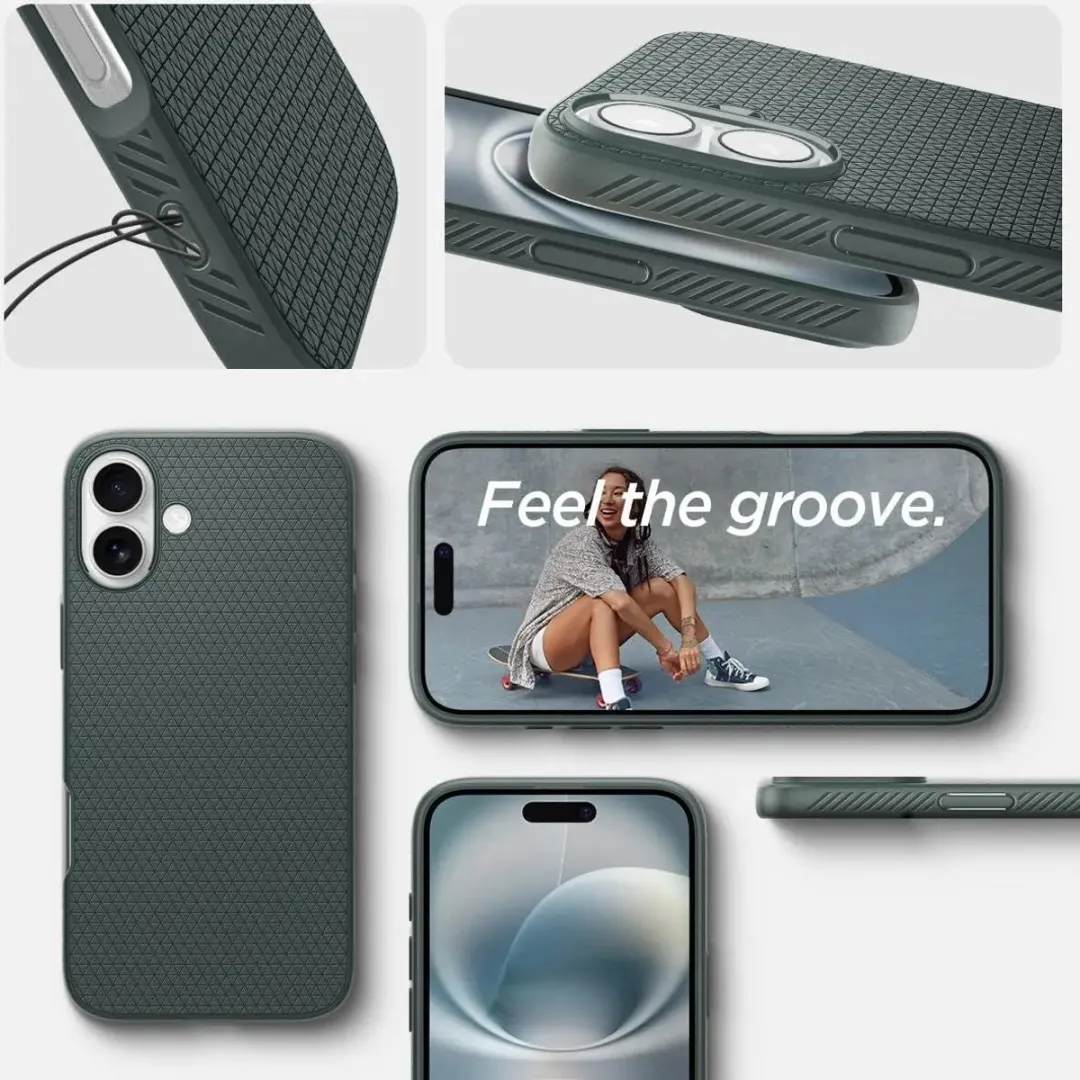 Spigen Liquid Air Hoesje ACS08068 - iPhone 16 Plus Groen - afbeelding 6 van 6