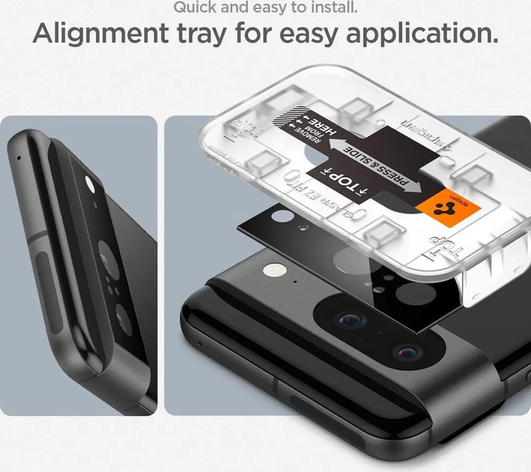 Spigen Optik Google Pixel 8 Camera Lens Protector Glas - 2 Stuks - afbeelding 6 van 6