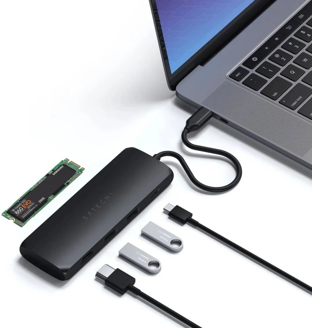Satechi ST-UCHSEM USB-C Hybrid Multiport Adapter - HDMI - Zwart