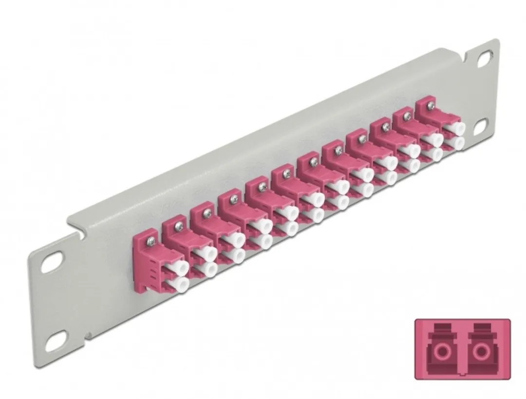 Delock 10" Fiber Optic Patch Panel 12 Port LC Duplex