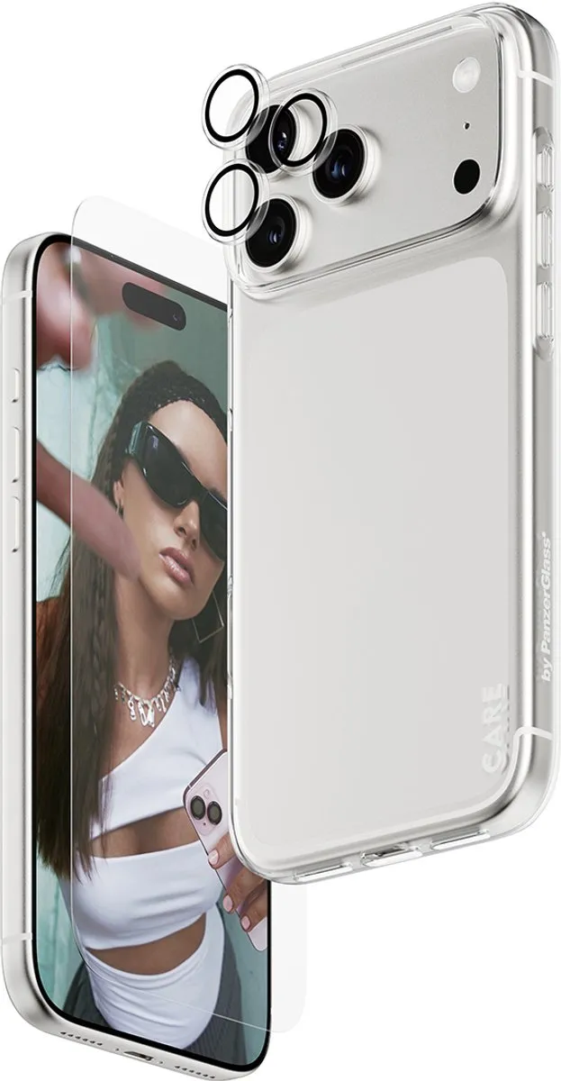 PanzerGlass SAFE. CARE 3-in-1 Combo iPhone 17 Pro Max - Schermhoes & Lens