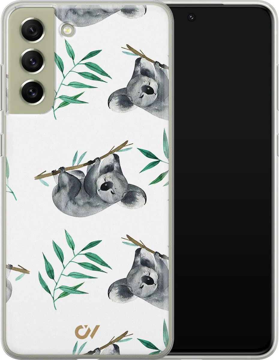 Casevibes Galaxy S21 FE Hoesje Koala Print - Wit