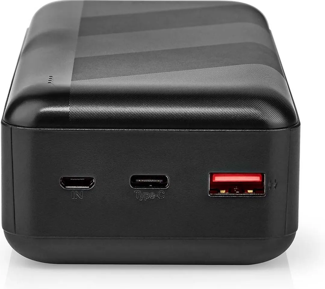 Nedis Powerbank 65W – 32.000 mAh – USB-C/USB-A – 18W Snellader – Noodpakket – Universeel