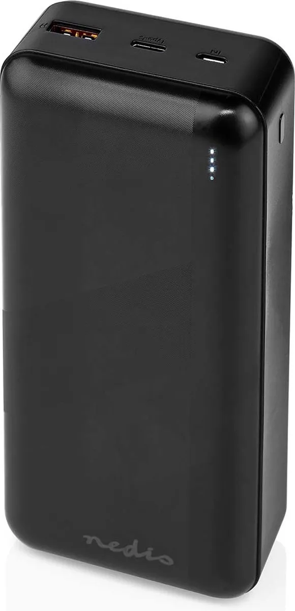 Nedis Powerbank 65W – 32.000 mAh – USB-C/USB-A – 18W Snellader – Noodpakket – Universeel