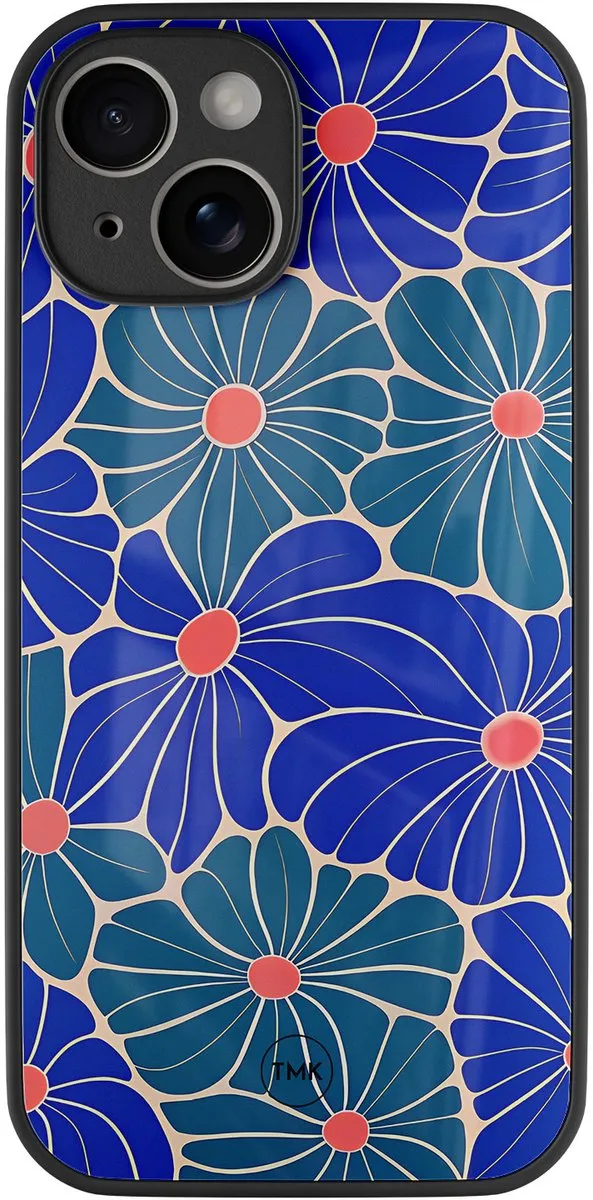 Casevibes iPhone 14 Hoesje Indigo Bloemen