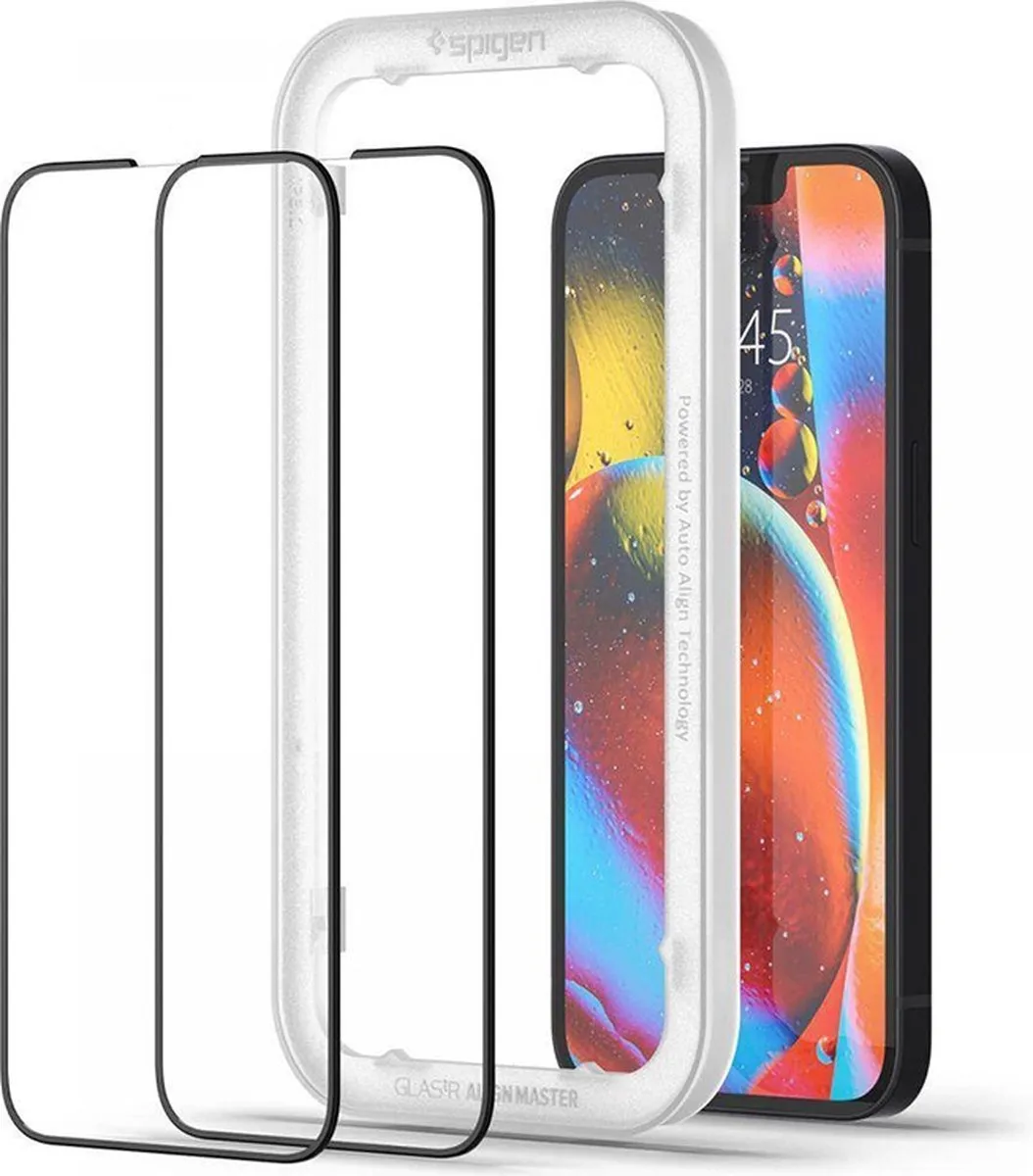 Spigen tR AlignMaster iPhone 13 Pro Max Glas - 2 Stuks - Zwart - afbeelding 6 van 6