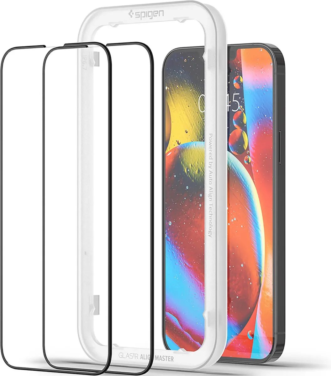 Spigen tR AlignMaster iPhone 13 Pro Max Glas - 2 Stuks - Zwart
