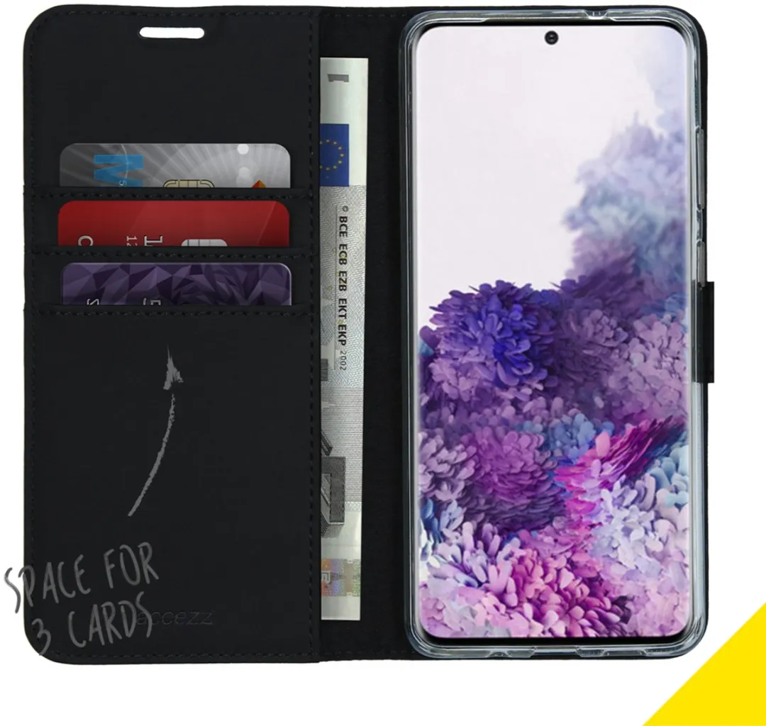 Accezz Hoesje Samsung Galaxy S20 Plus - Wallet Softcase - 3 Pasjes - Zwart