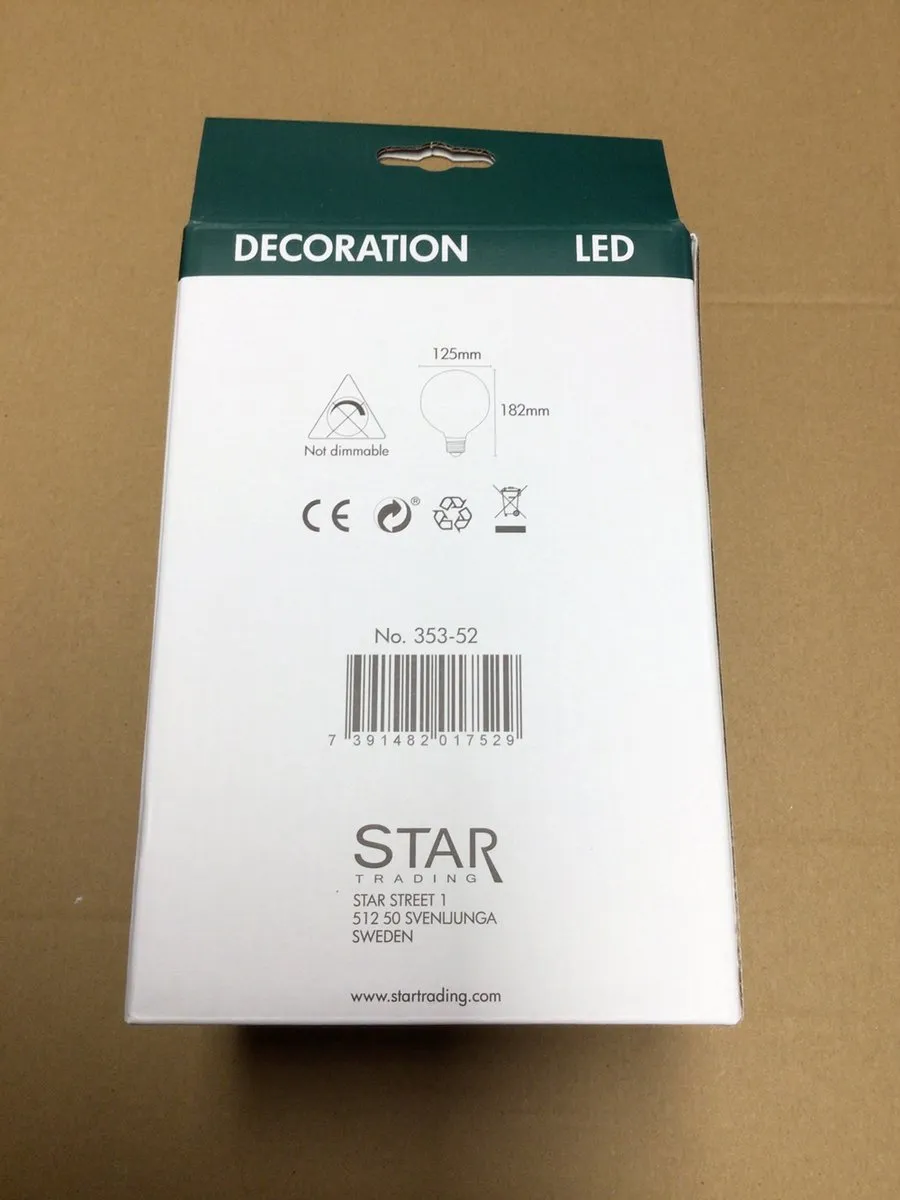 Star Trading G125 Globelamp E27 2.3W Super Warm Wit