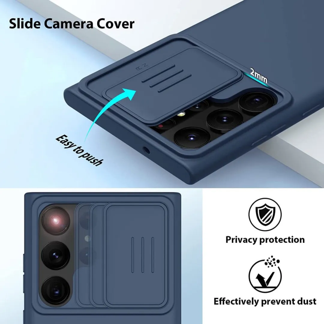 Nillkin CamShield Siliconen Hoesje Samsung Galaxy S23 Ultra - Grijs