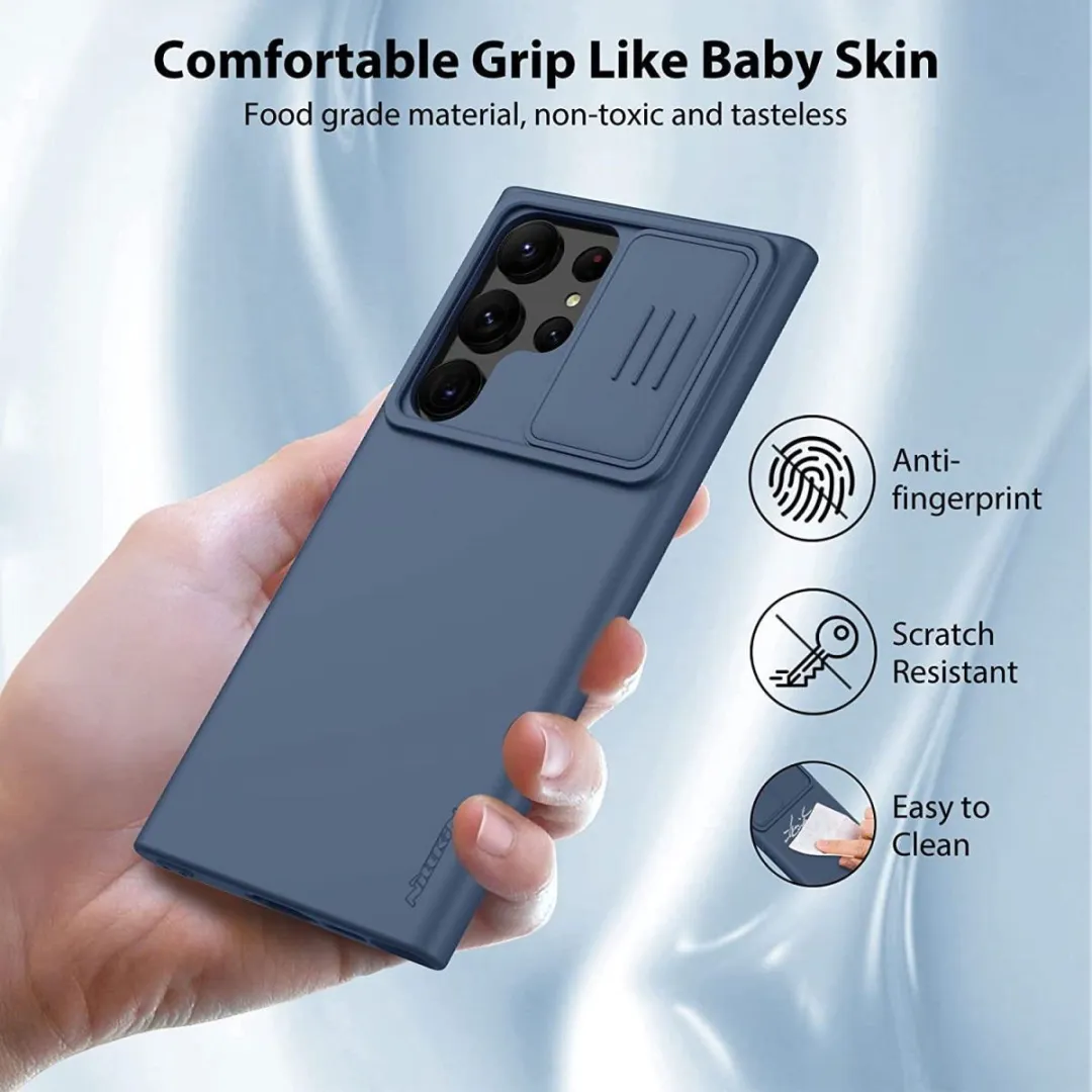 Nillkin CamShield Siliconen Hoesje Samsung Galaxy S23 Ultra - Grijs