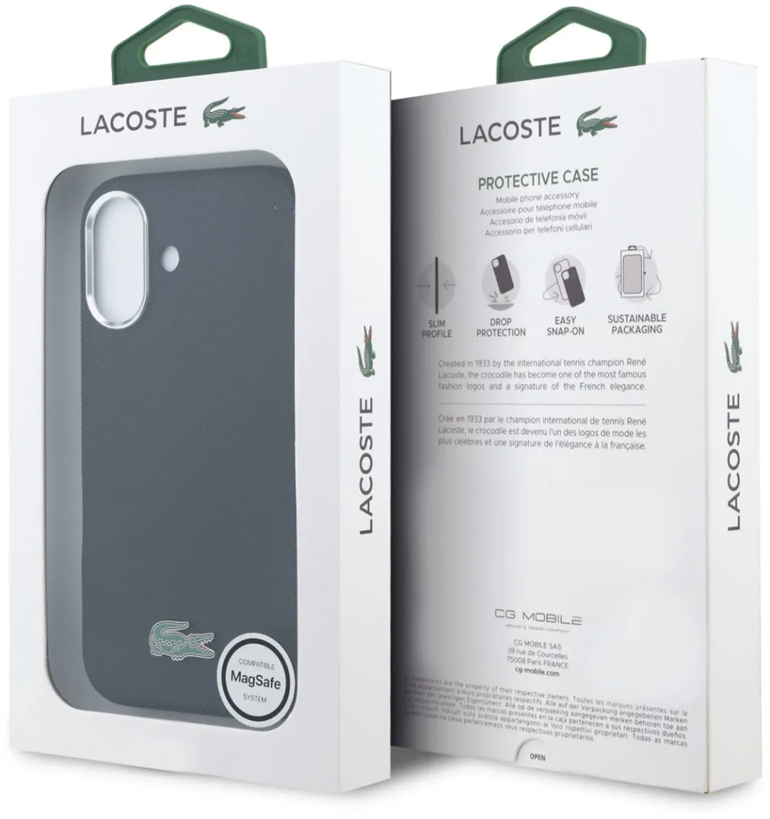 Lacoste iPhone 16 Back Cover - Zwart - MagSafe