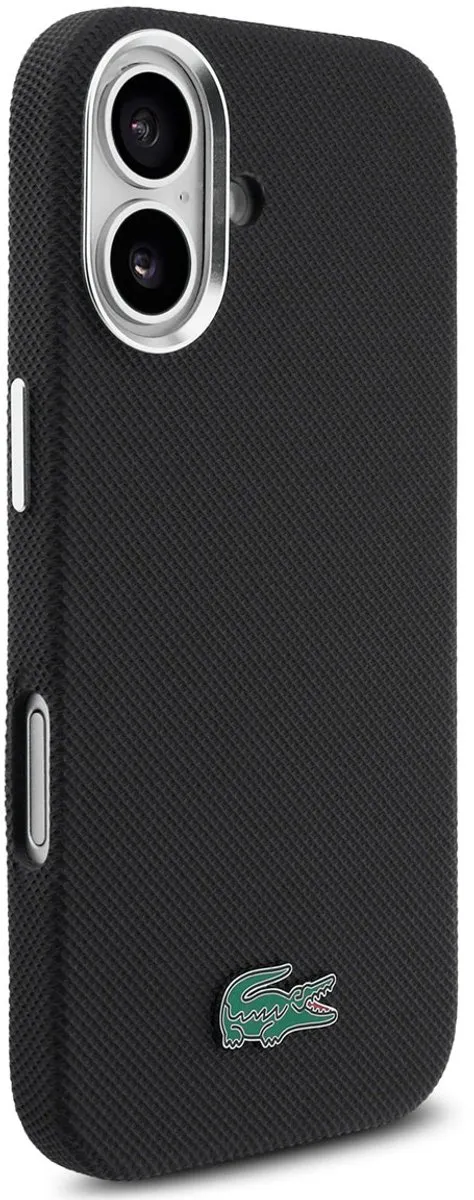 Lacoste iPhone 16 Back Cover - Zwart - MagSafe