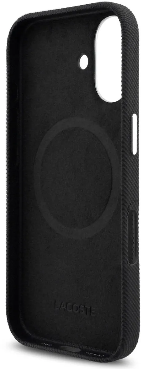 Lacoste iPhone 16 Back Cover - Zwart - MagSafe