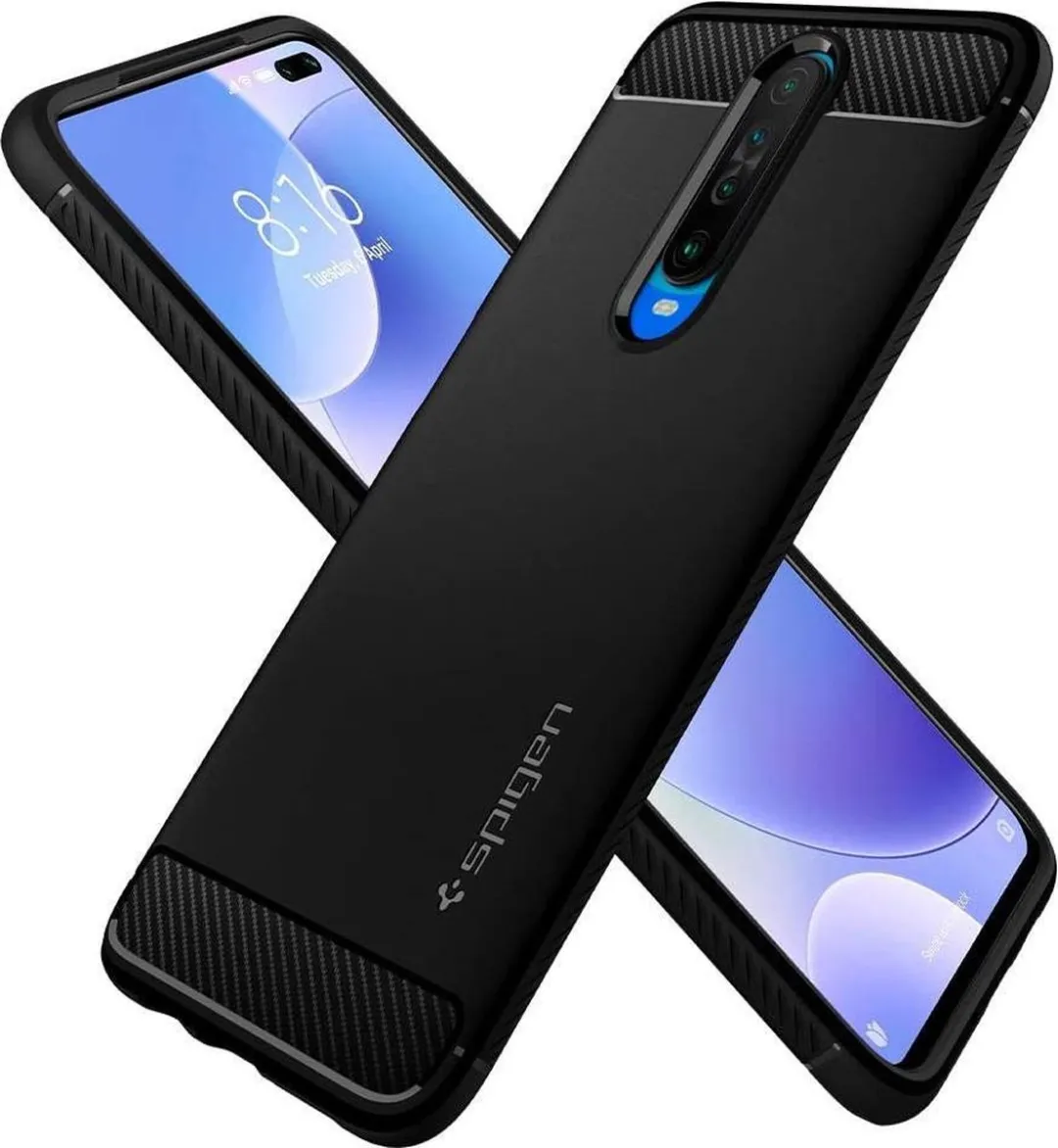 Spigen Rugged Armor Hoesje Xiaomi Redmi K30 - Zwart - afbeelding 2 van 6