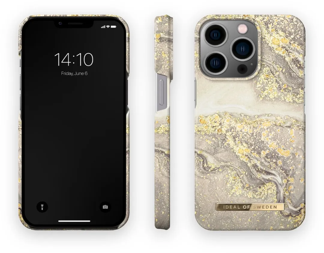 iDeal of Sweden iPhone 14 Pro Max Backcover Sparkle Greige Marble