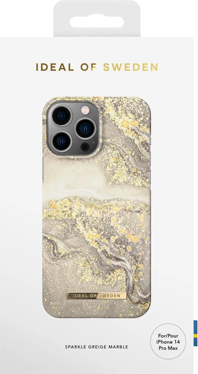 iDeal of Sweden iPhone 14 Pro Max Backcover Sparkle Greige Marble