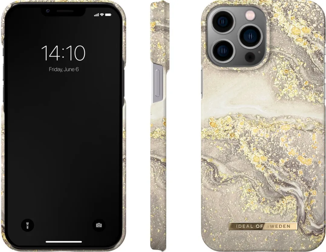 iDeal of Sweden iPhone 14 Pro Max Backcover Sparkle Greige Marble